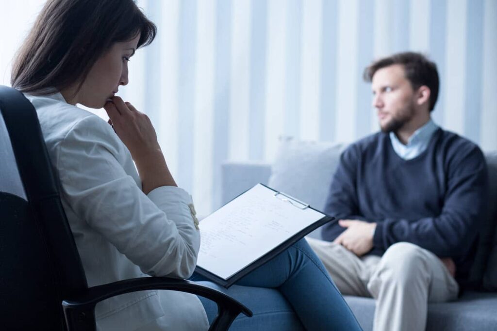 A psychiatrist consulting with a patient at Sutter Health.