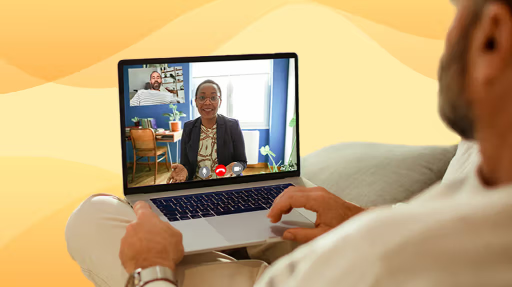 Senior patient in California using Medicare Part B for an online psychiatry session.