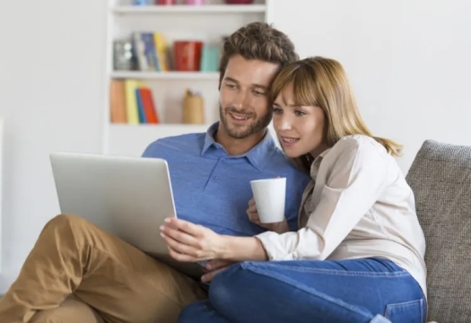 California couple attending an online marriage counseling session together with iPsychiatry