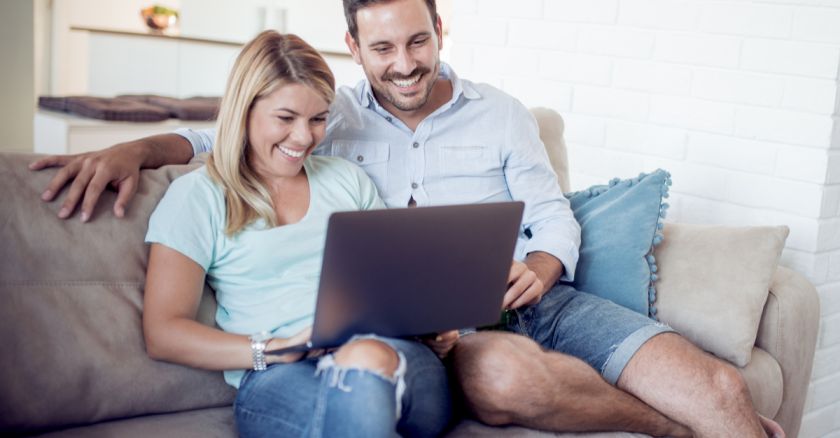 San Diego couple attending an online marriage therapy session with an iPsychiatry therapist