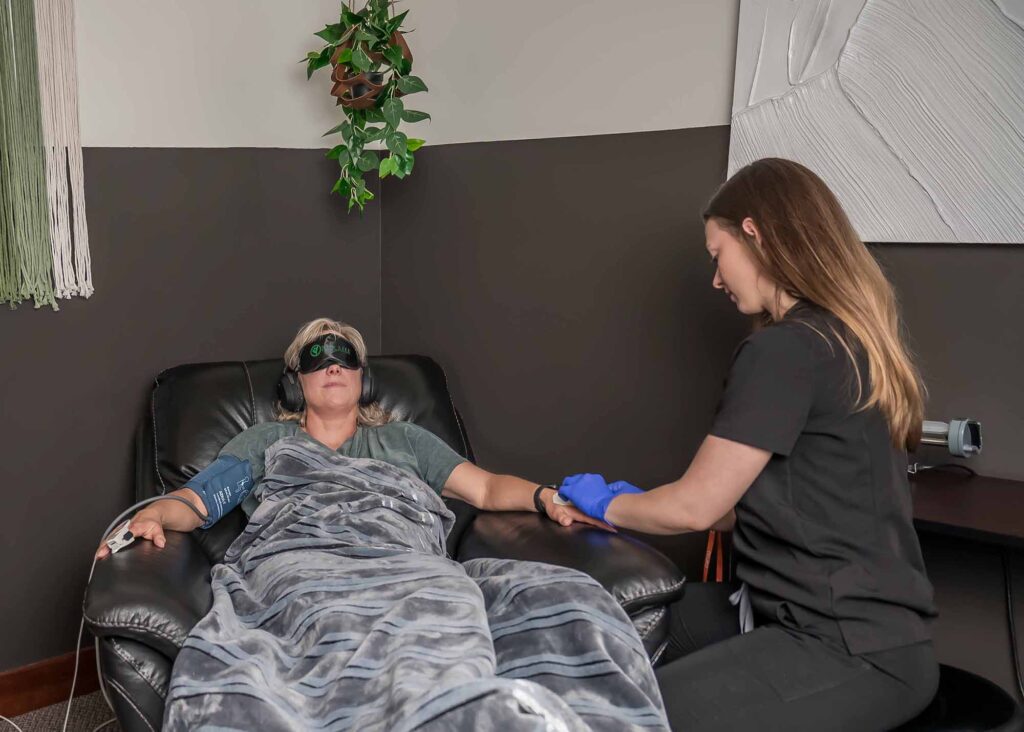 Patient receiving safe ketamine therapy for depression and mood disorders in Sacramento at iPsychiatry