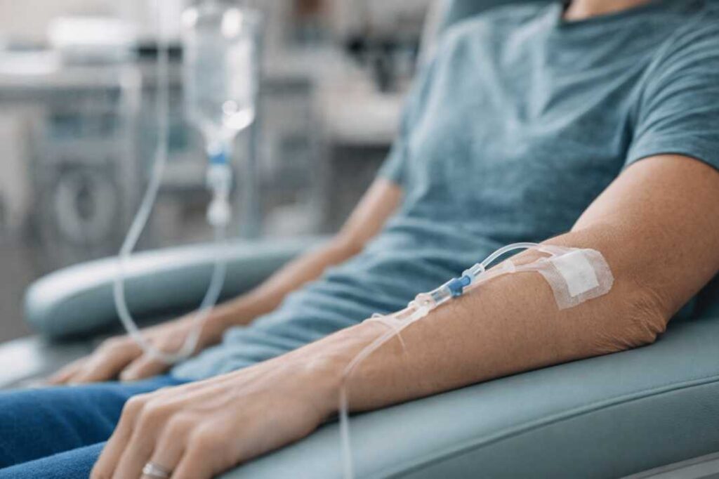 Patient receiving supervised ketamine treatment in a Sacramento clinic