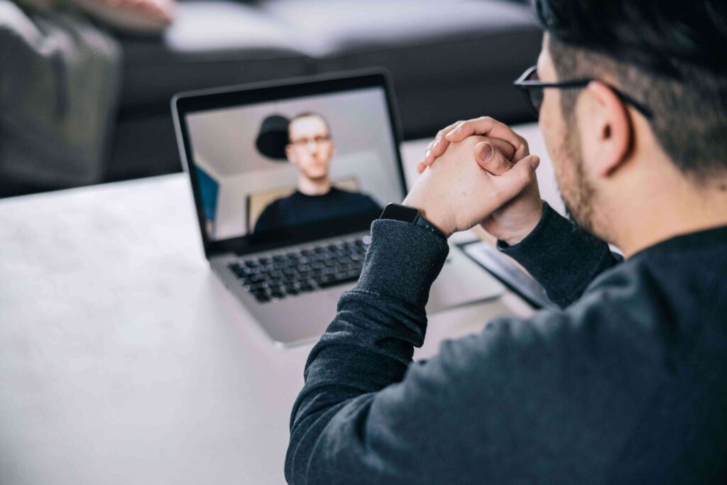 Telehealth psychiatrist in Vacaville providing secure online psychiatric care to a patient